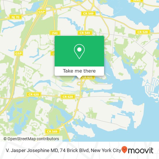 Mapa de V. Jasper Josephine MD, 74 Brick Blvd