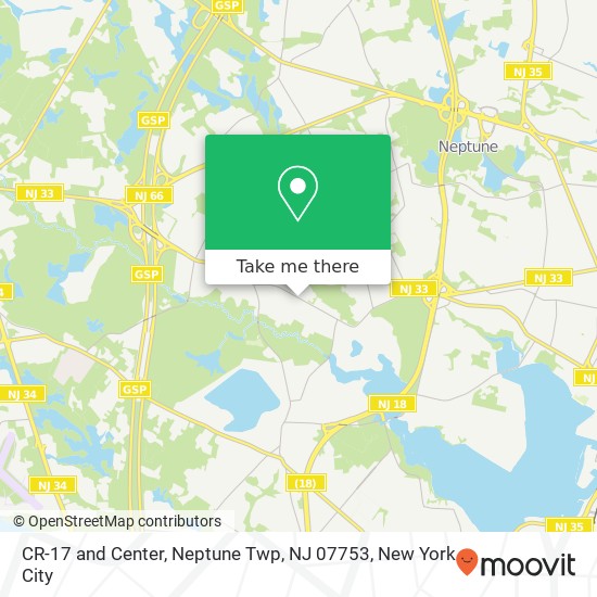 Mapa de CR-17 and Center, Neptune Twp, NJ 07753