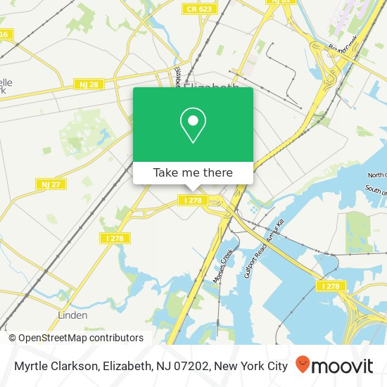 Mapa de Myrtle Clarkson, Elizabeth, NJ 07202