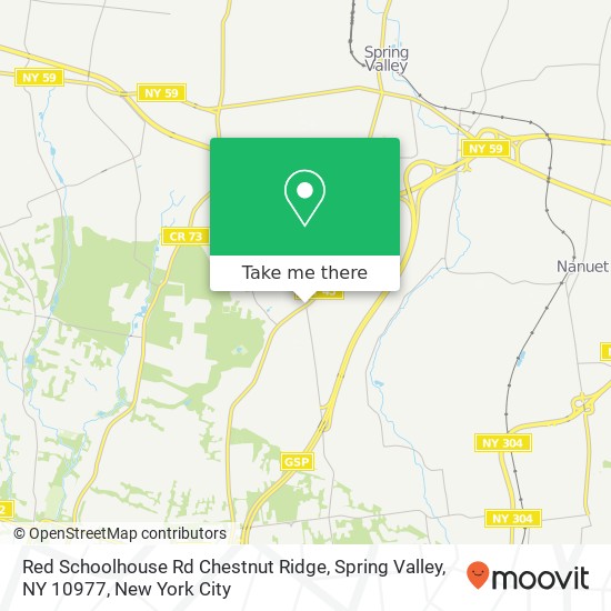 Mapa de Red Schoolhouse Rd Chestnut Ridge, Spring Valley, NY 10977