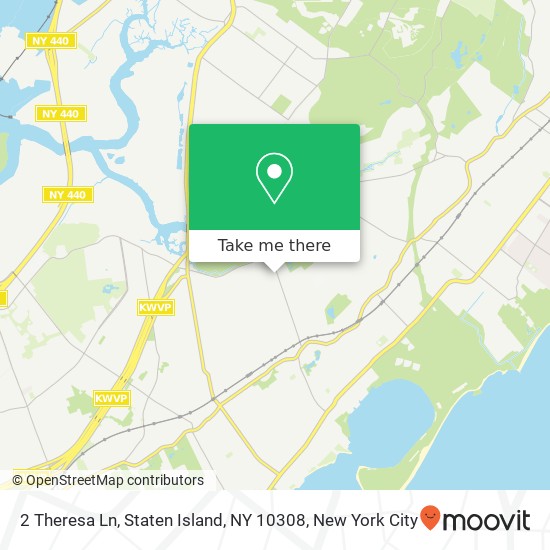 Mapa de 2 Theresa Ln, Staten Island, NY 10308