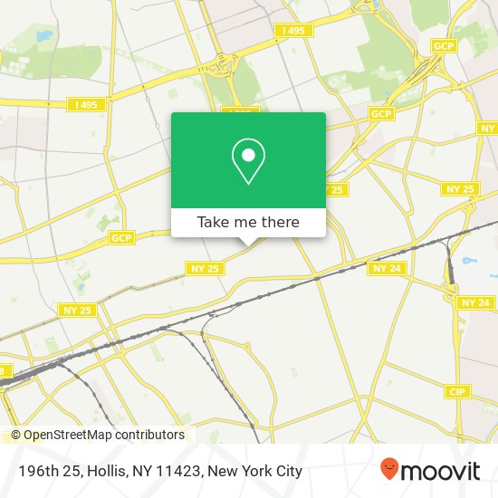 Mapa de 196th 25, Hollis, NY 11423
