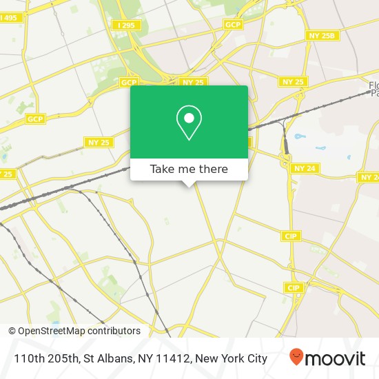 Mapa de 110th 205th, St Albans, NY 11412