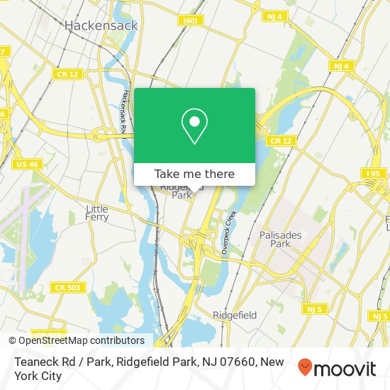 Mapa de Teaneck Rd / Park, Ridgefield Park, NJ 07660