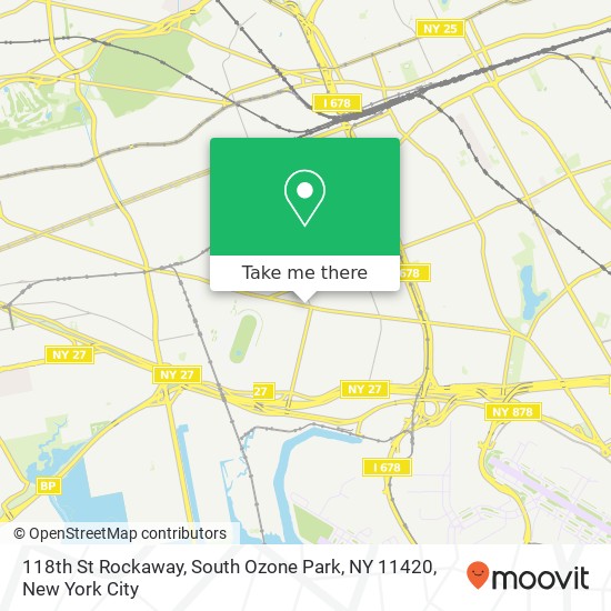 Mapa de 118th St Rockaway, South Ozone Park, NY 11420