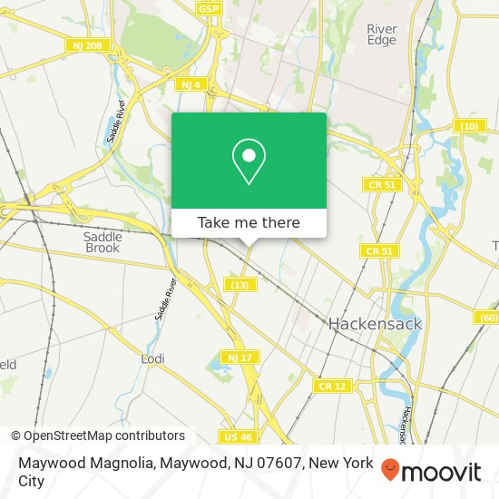 Mapa de Maywood Magnolia, Maywood, NJ 07607