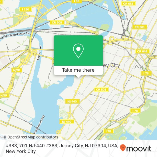 Mapa de #383, 701 NJ-440 #383, Jersey City, NJ 07304, USA