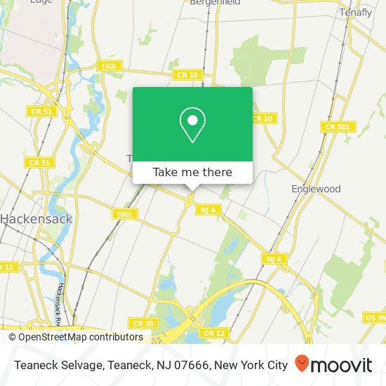 Mapa de Teaneck Selvage, Teaneck, NJ 07666