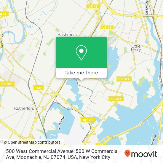 500 West Commercial Avenue, 500 W Commercial Ave, Moonachie, NJ 07074, USA map