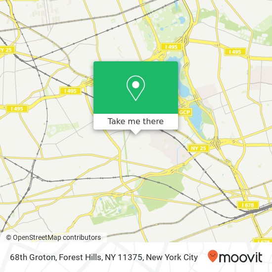 Mapa de 68th Groton, Forest Hills, NY 11375