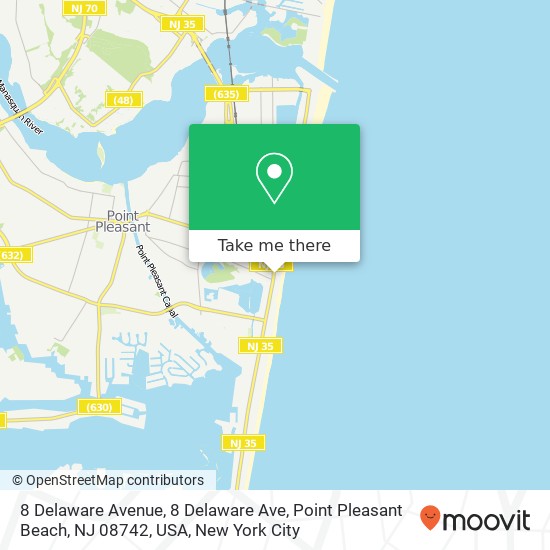 8 Delaware Avenue, 8 Delaware Ave, Point Pleasant Beach, NJ 08742, USA map