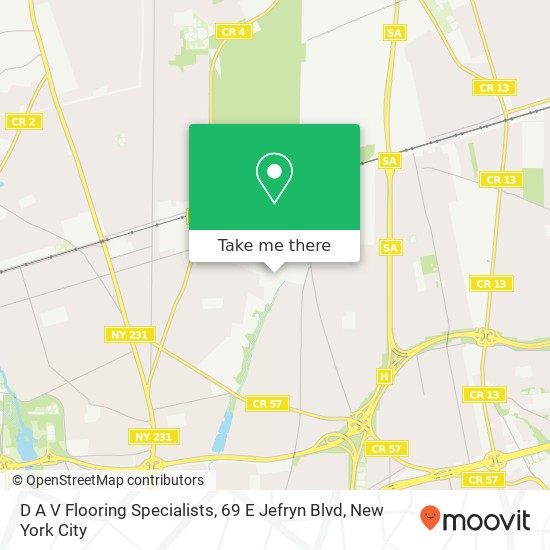 Mapa de D A V Flooring Specialists, 69 E Jefryn Blvd