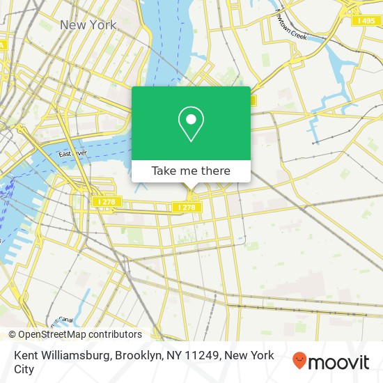 Mapa de Kent Williamsburg, Brooklyn, NY 11249