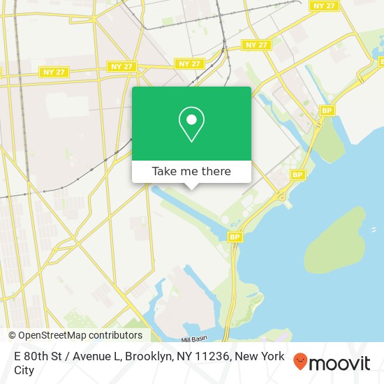 Mapa de E 80th St / Avenue L, Brooklyn, NY 11236
