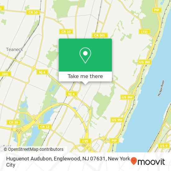 Mapa de Huguenot Audubon, Englewood, NJ 07631