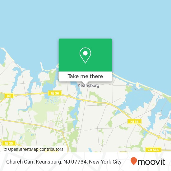 Mapa de Church Carr, Keansburg, NJ 07734