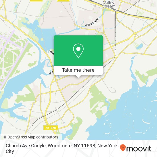 Mapa de Church Ave Carlyle, Woodmere, NY 11598