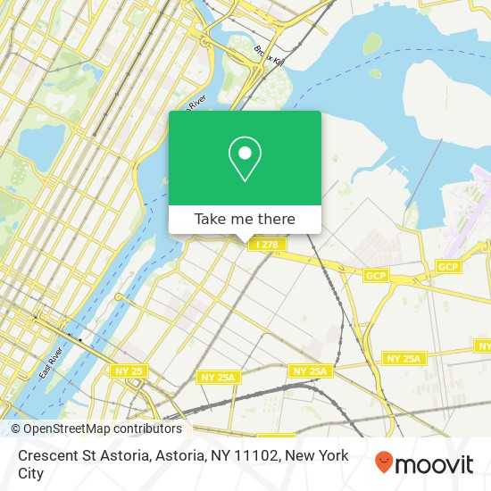 Mapa de Crescent St Astoria, Astoria, NY 11102
