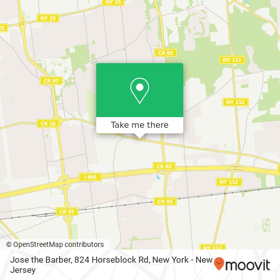 Jose the Barber, 824 Horseblock Rd map