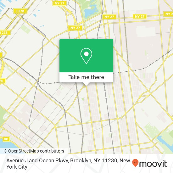 Mapa de Avenue J and Ocean Pkwy, Brooklyn, NY 11230
