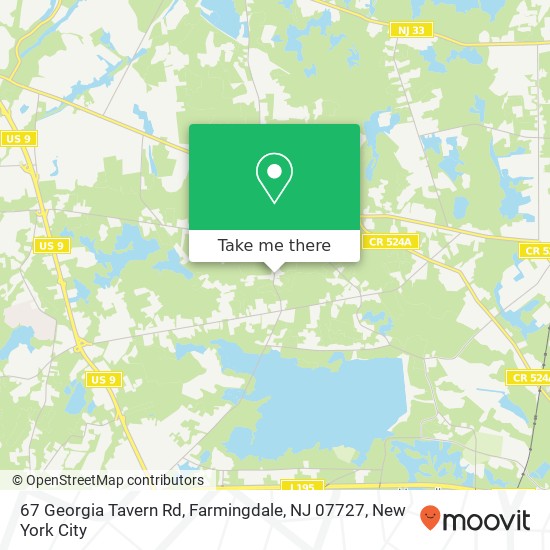Mapa de 67 Georgia Tavern Rd, Farmingdale, NJ 07727