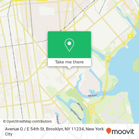 Mapa de Avenue O / E 54th St, Brooklyn, NY 11234