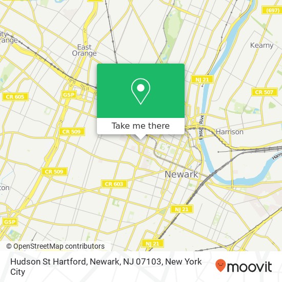 Hudson St Hartford, Newark, NJ 07103 map