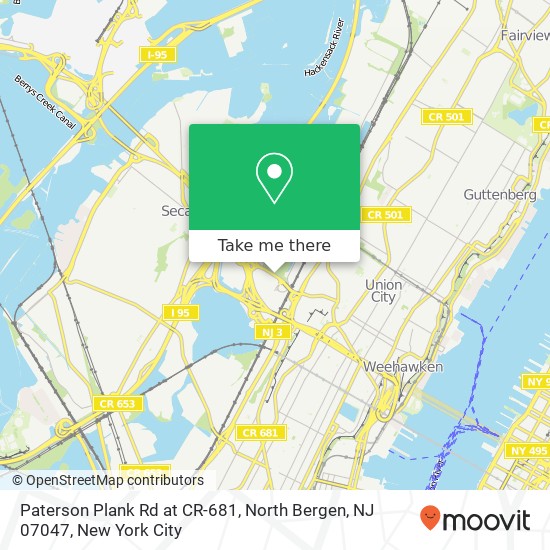 Mapa de Paterson Plank Rd at CR-681, North Bergen, NJ 07047