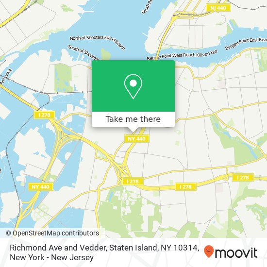 Mapa de Richmond Ave and Vedder, Staten Island, NY 10314