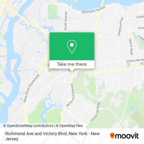 Richmond Ave and Victory Blvd map