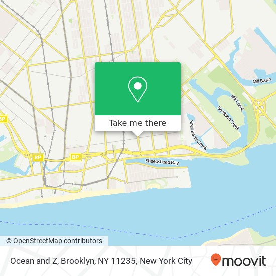 Mapa de Ocean and Z, Brooklyn, NY 11235