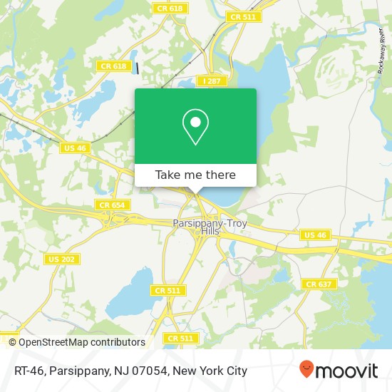 Mapa de RT-46, Parsippany, NJ 07054