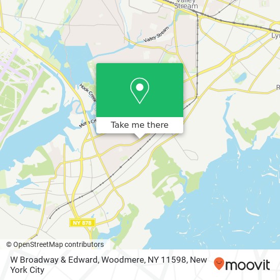 Mapa de W Broadway & Edward, Woodmere, NY 11598