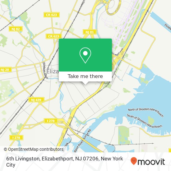 Mapa de 6th Livingston, Elizabethport, NJ 07206