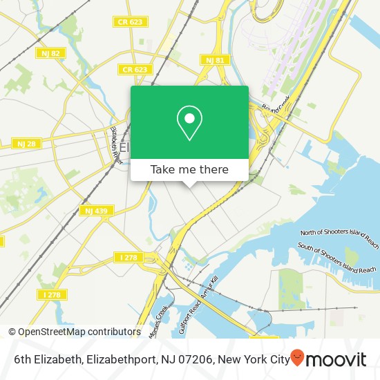 Mapa de 6th Elizabeth, Elizabethport, NJ 07206
