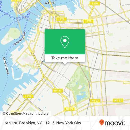 Mapa de 6th 1st, Brooklyn, NY 11215