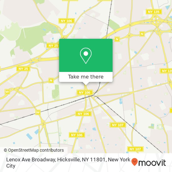 Lenox Ave Broadway, Hicksville, NY 11801 map