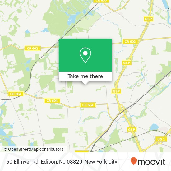 Mapa de 60 Ellmyer Rd, Edison, NJ 08820