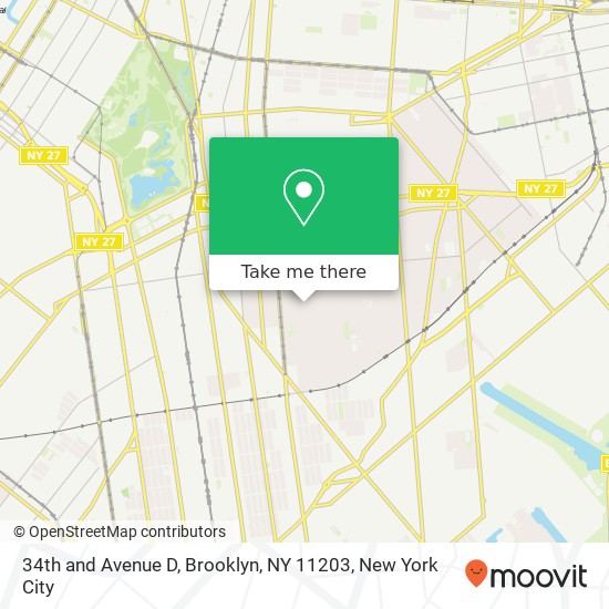 Mapa de 34th and Avenue D, Brooklyn, NY 11203
