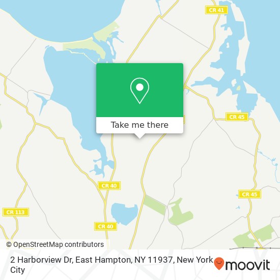 Mapa de 2 Harborview Dr, East Hampton, NY 11937