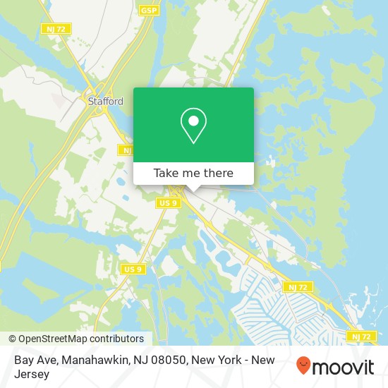 Mapa de Bay Ave, Manahawkin, NJ 08050