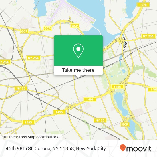 Mapa de 45th 98th St, Corona, NY 11368