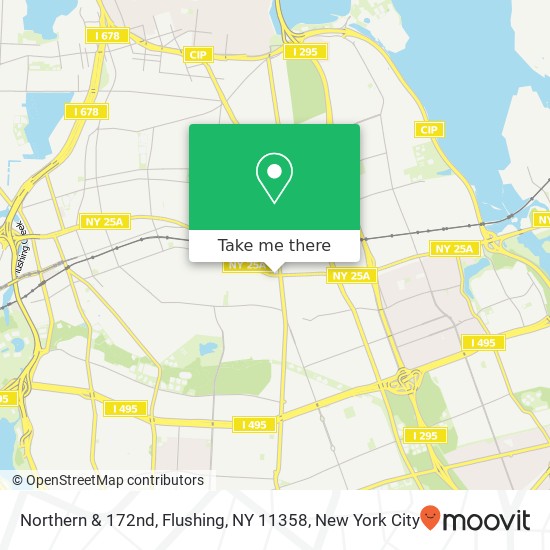 Northern & 172nd, Flushing, NY 11358 map