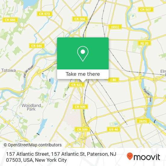 Mapa de 157 Atlantic Street, 157 Atlantic St, Paterson, NJ 07503, USA