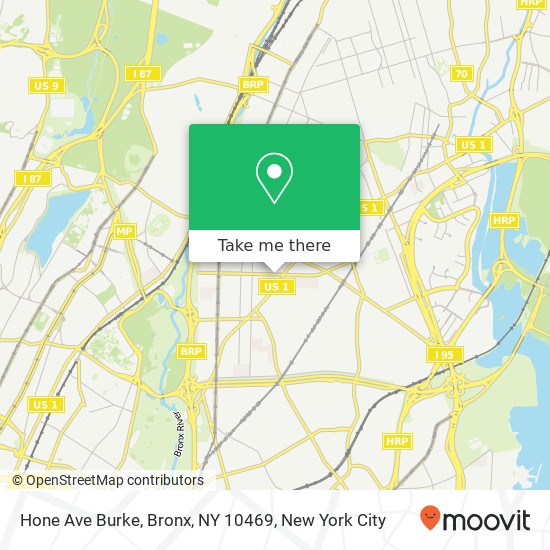 Mapa de Hone Ave Burke, Bronx, NY 10469