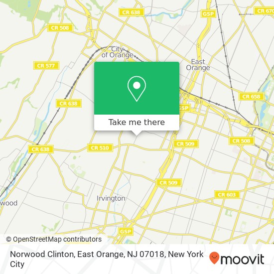 Mapa de Norwood Clinton, East Orange, NJ 07018
