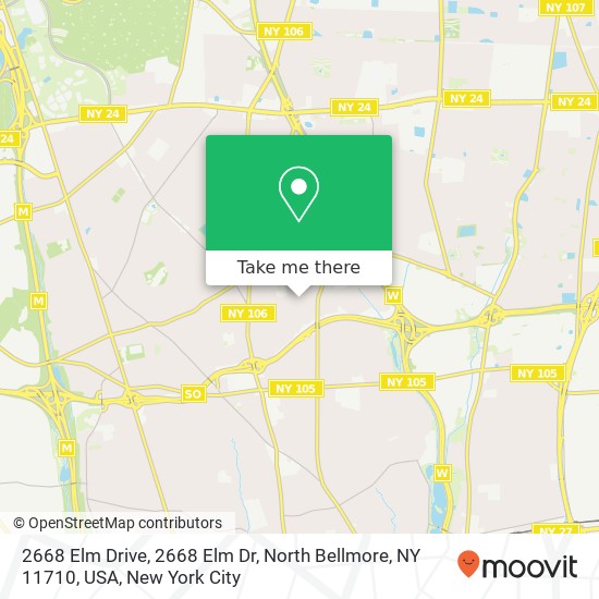 2668 Elm Drive, 2668 Elm Dr, North Bellmore, NY 11710, USA map