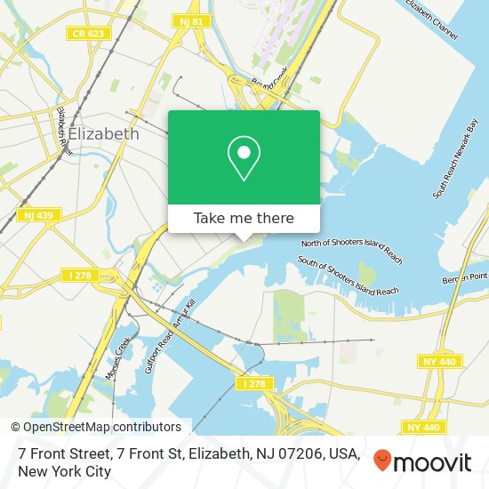 7 Front Street, 7 Front St, Elizabeth, NJ 07206, USA map