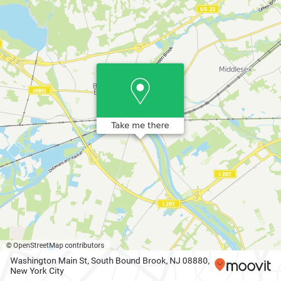 Mapa de Washington Main St, South Bound Brook, NJ 08880