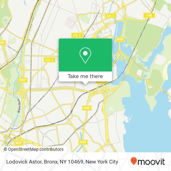 Mapa de Lodovick Astor, Bronx, NY 10469
